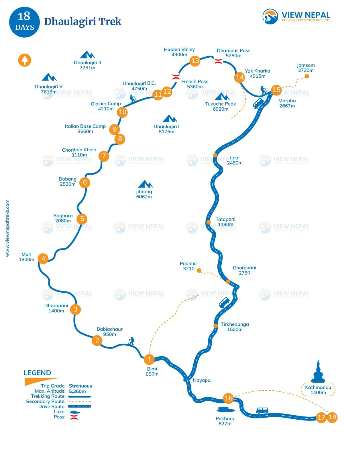 Dhaulagiri Circuit Trek - 18 Days